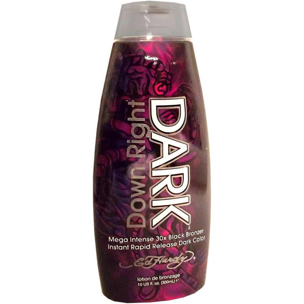 Ed Hardy Down Right Dark Intense Black Bronzer front view bottle