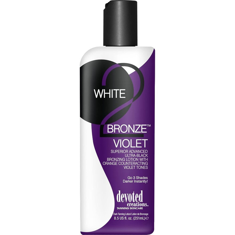 Devoted Creations White 2 Bronze Violet Black Bronzer front view bottle