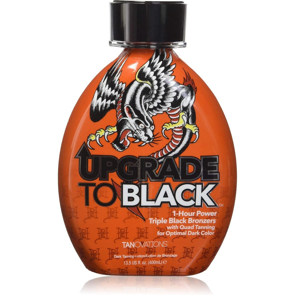 Ed Hardy Upgrade To Black Triple Black Bronzer 13.5 Fluid Ounce indoor tanning lotion bottle