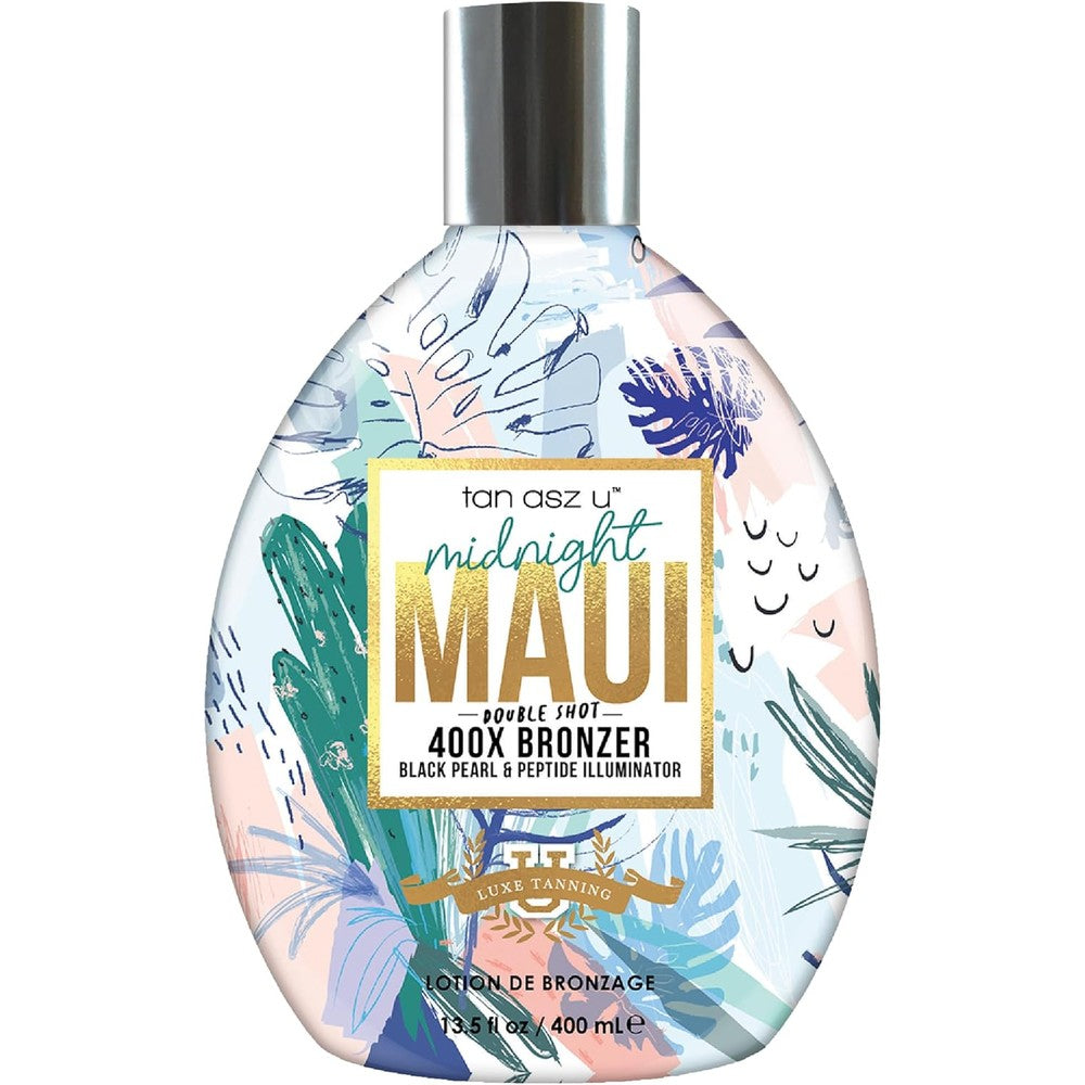 Tan Asz U Midnight Maui Double Shot 400X Bronzer bottle front view