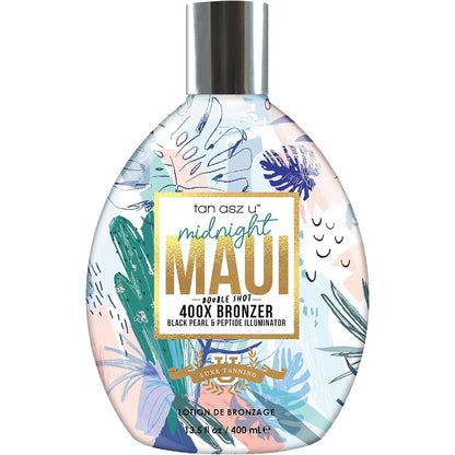 Tan Asz U Midnight Maui Double Shot 400X Bronzer bottle front view