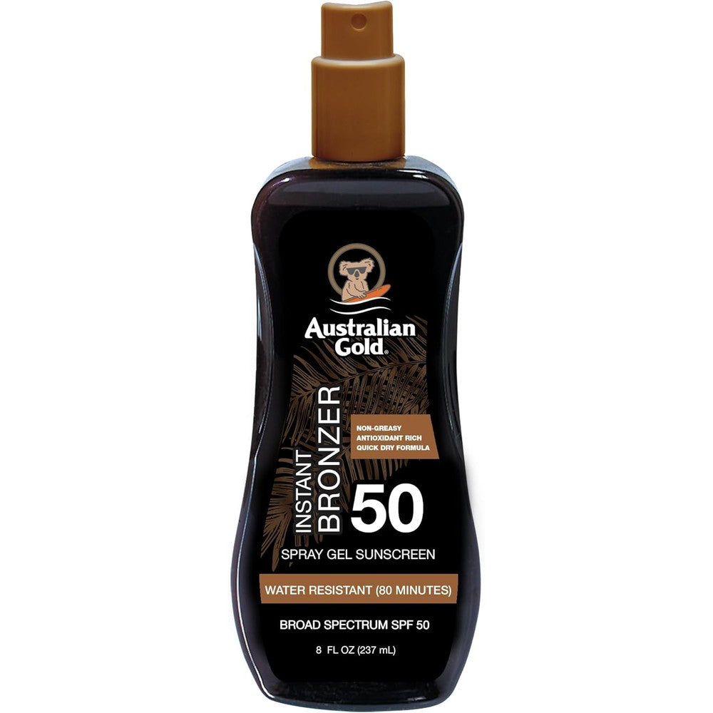 Australian Gold Spray Gel Sunscreen SPF 50 front view bottle