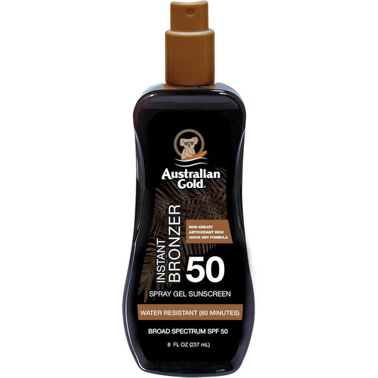 Australian Gold Spray Gel Sunscreen SPF 50 front view bottle