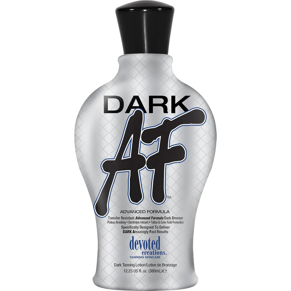 Devoted Creations Dark Af Tanning Lotion front view bottle