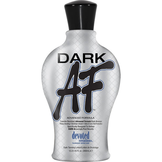 Devoted Creations Dark AF tanning lotion bottle front view