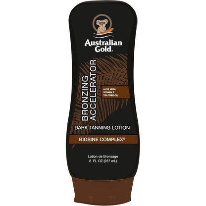 Australian Gold Dark Tanning Accelerator Lotion with Bronzer 8 Fluid Ounce front view