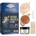 Exvitamin tattoo cover up concealer kit front view showcasing two color pots.