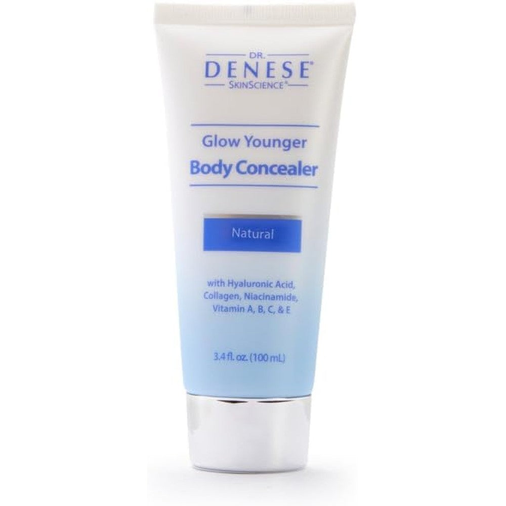 Dr. Denese Glow Younger Body Concealer front view showing packaging and tube design.