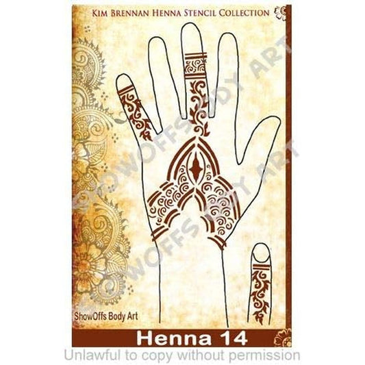 ShowOffs Body Art Body Painting Airbrush Stencil Henna 14 front view of Mylar template package