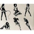 Definitions Retro Pinup Girls Black Henna Temporary Tattoos front view sheet set