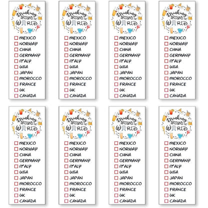 Eslinop Drink Around The World Epcot Temporary Tattoos, Pack Of 8, Water Resistant World Showcase Challenge Accessory For Disney Theme Park Trips - Image 1