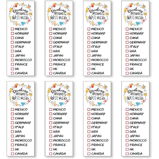 Eslinop Drink Around The World Epcot Temporary Tattoos, Pack Of 8, Water Resistant World Showcase Challenge Accessory For Disney Theme Park Trips - Image 1