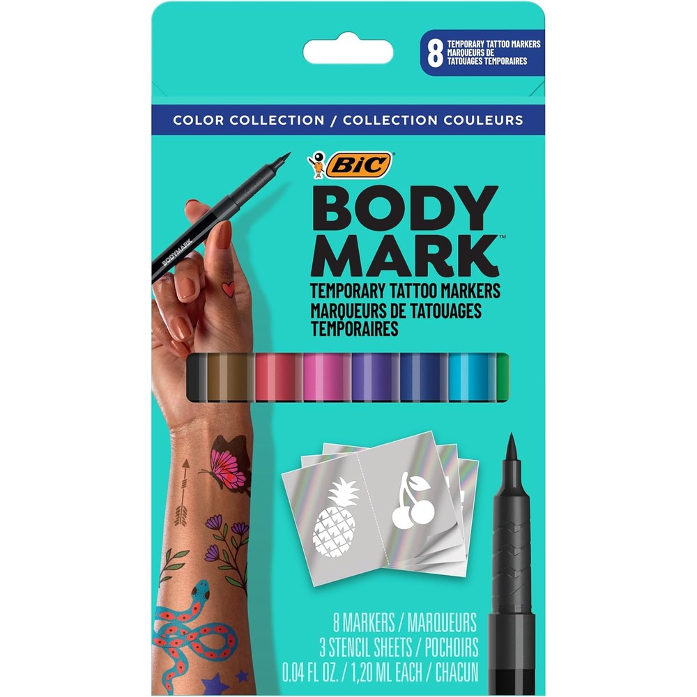 Bodymark Temporary Tattoo Markers 8 count pack front view