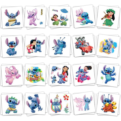 Cooksvg Cartoon Stitch temporary tattoo sheets front view for kids