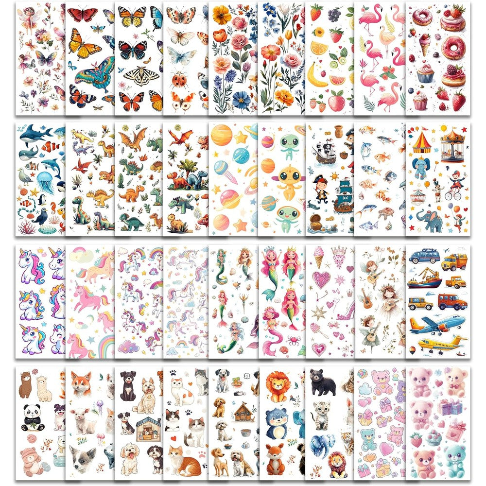 Keikihipa 350 plus mixed styles temporary tattoos for kids set