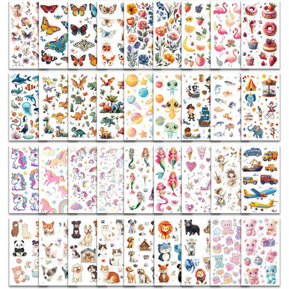Keikihipa 350 plus mixed styles temporary tattoos for kids set