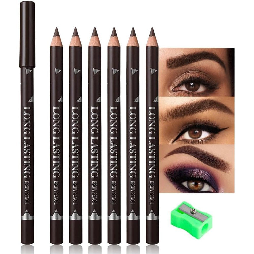 Club Bollywood wooden hard core eyebrow pencil pack front view dark brown eye makeup