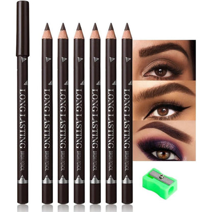 Club Bollywood wooden hard core eyebrow pencil pack front view dark brown eye makeup