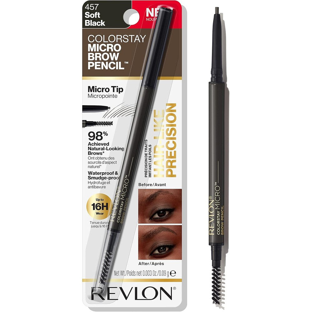 Revlon ColorStay Micro Eyebrow Pencil front view showing the dual-ended design.