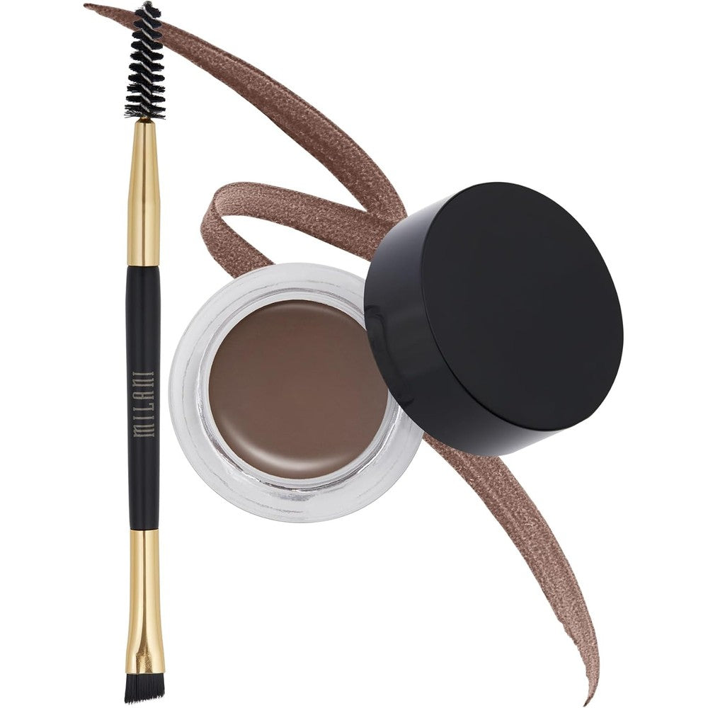 Milani Stay Put Brow Color Dark Brown jar front view