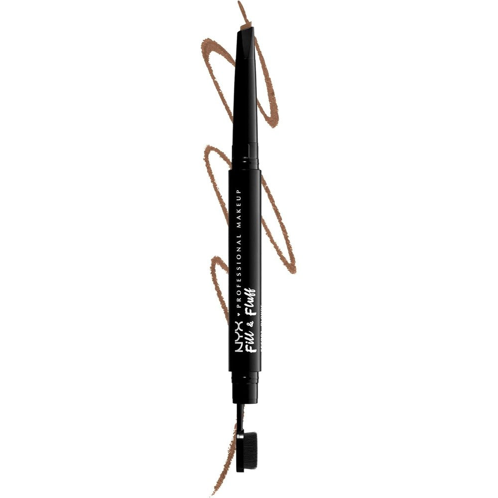 NYX Professional Makeup Fill And Fluff Eyebrow Pomade Pencil Taupe front view showing dual ends.