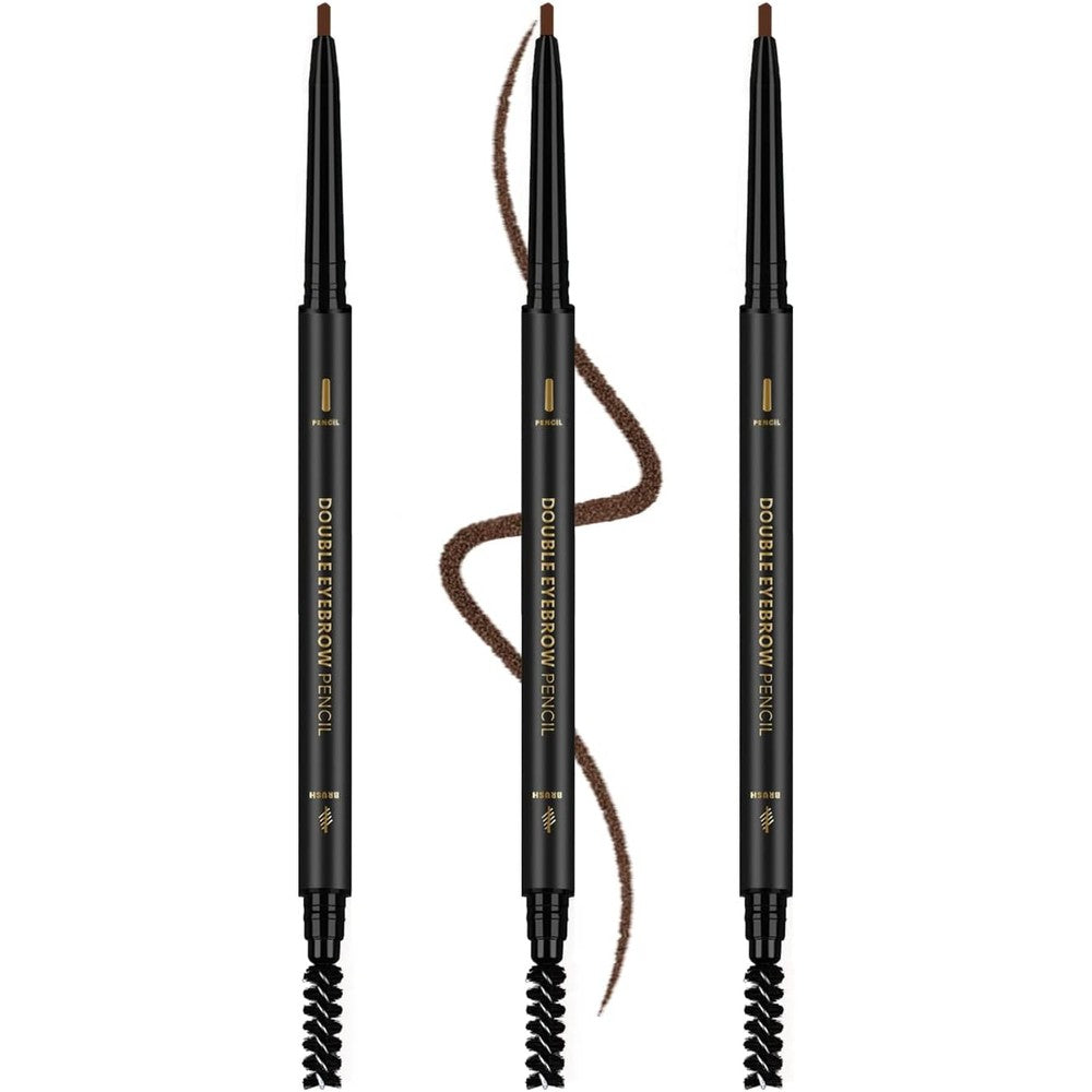 O'CHEAL Waterproof Eyebrow Pencil Dark Brown 3 Piece Set front view showcasing the dual ended retractable pens.