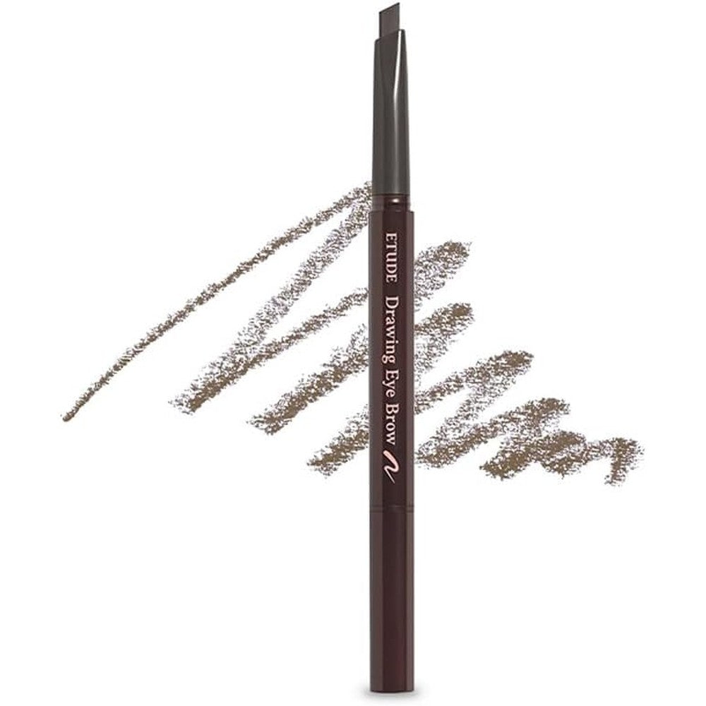 Etude Drawing Eyebrow Pencil in 02 Gray Brown front view showing the sleek packaging.