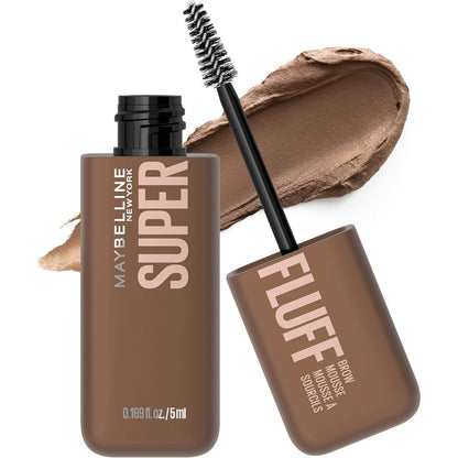 Maybelline Superfluff Volumizing Brow Mousse in Soft Brown front view showing the product packaging.