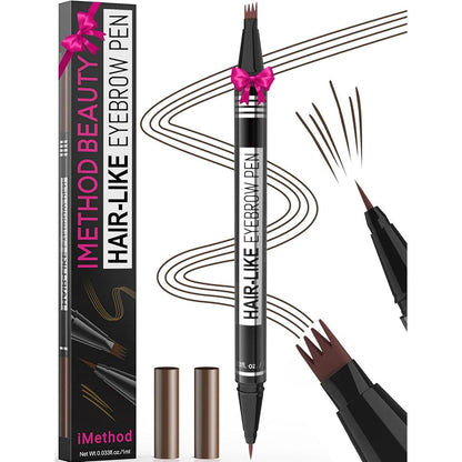 IMethod Microblading Eyebrow Pen front view showing the dark brown dual-ended design.
