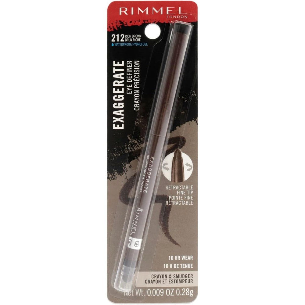 Rimmel London Exaggerate Waterproof Eye Definer Rich Brown front view