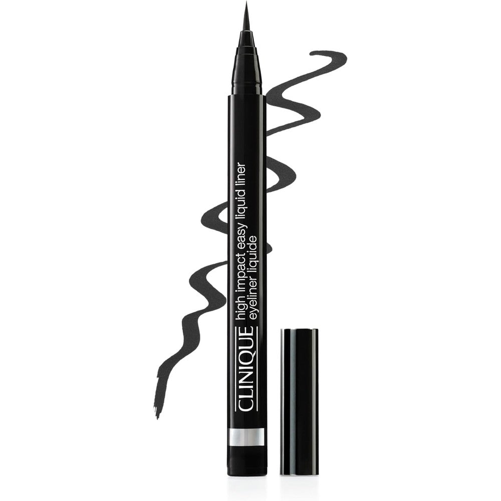 Clinique High Impact Easy Liquid Eyeliner front view showing the sleek black pen packaging.