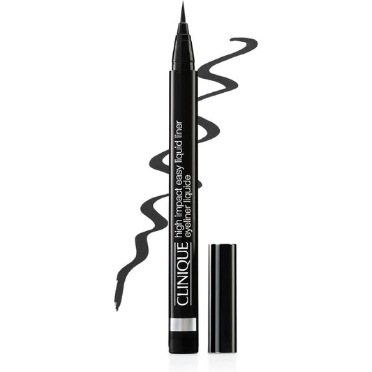 Clinique High Impact Easy Liquid Eyeliner front view showing the sleek black pen packaging.