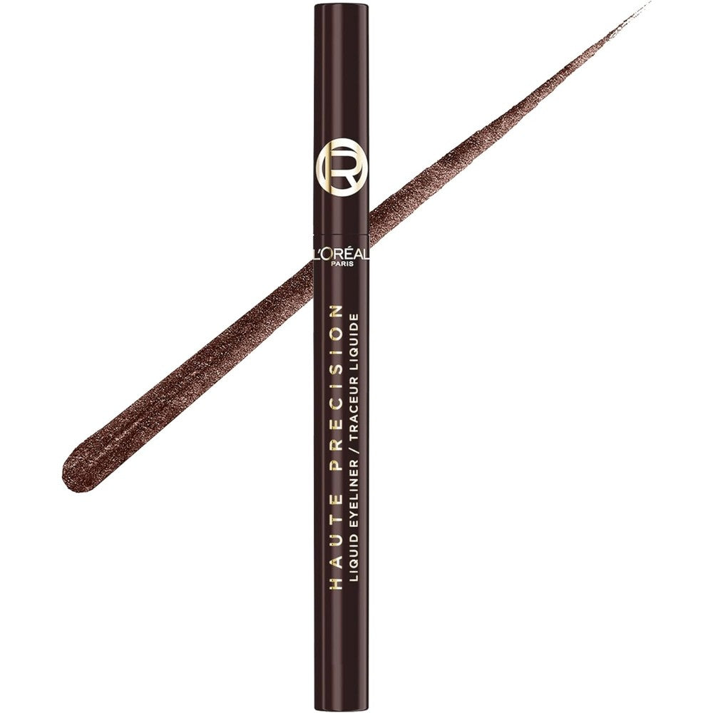 L'Oreal Paris Haute Precision Waterproof Liquid Eyeliner 020 Brown Leather front view showing the sleek pen packaging.