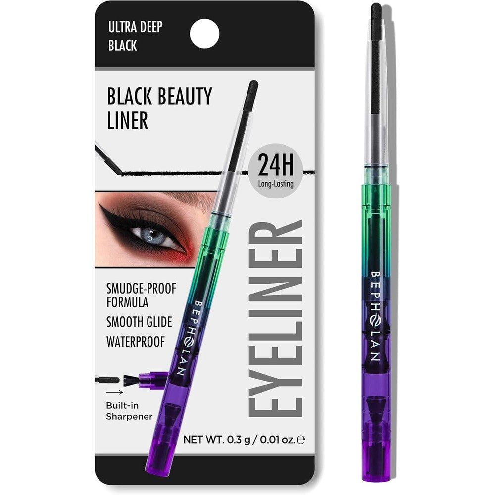 Bepholan black waterproof gel eyeliner pencil front view