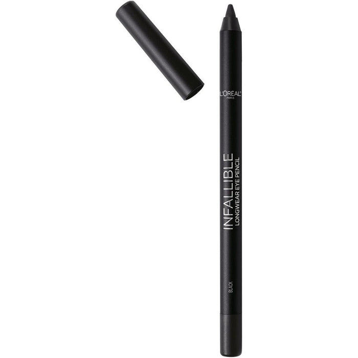 L'Oreal Paris Infallible Pro-Last Waterproof Pencil Eyeliner front view showcasing packaging and matte black shade.