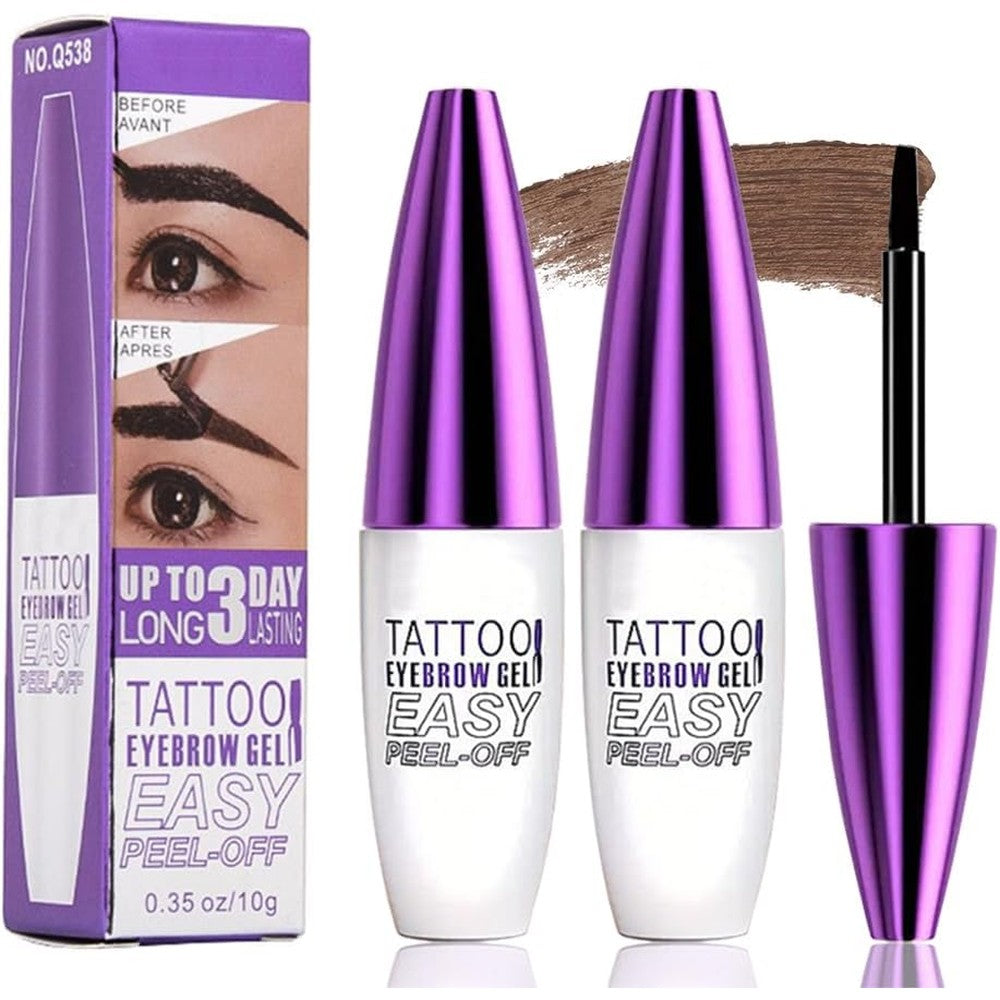 Fedulili dark brown peel off brow tint gel front view packaging