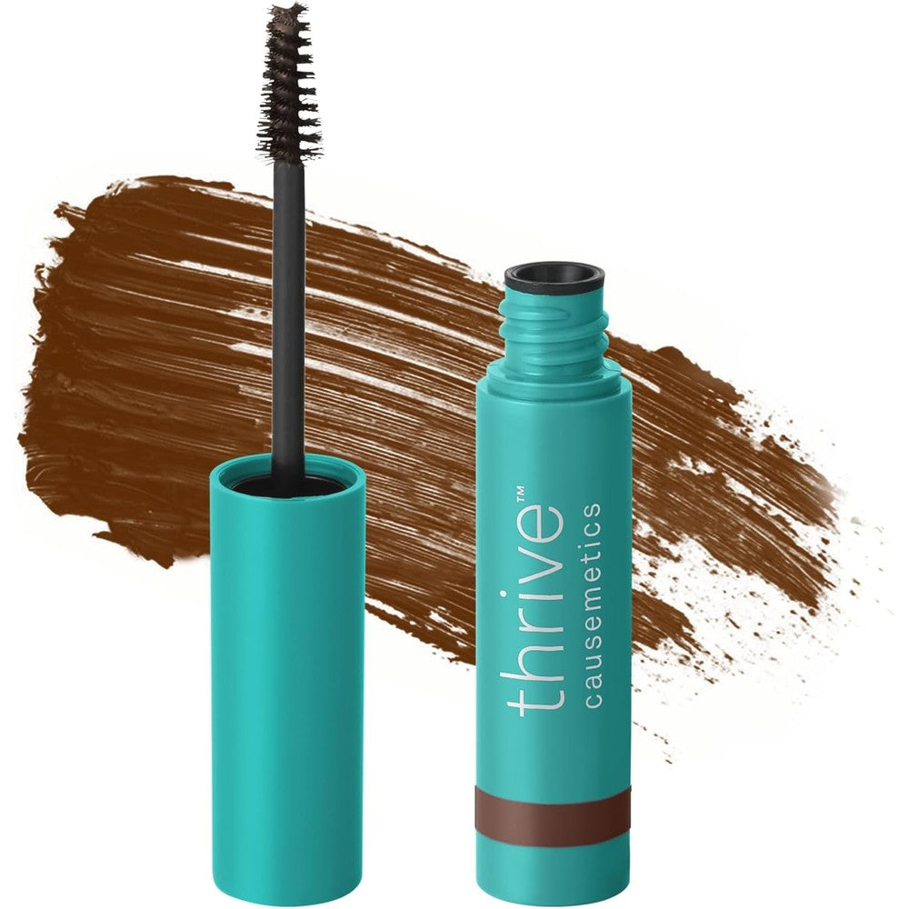 Thrive Causemetics Instant Brow Fix Semi-Permanent Eyebrow Gel Audrey Medium Brown front view packaging