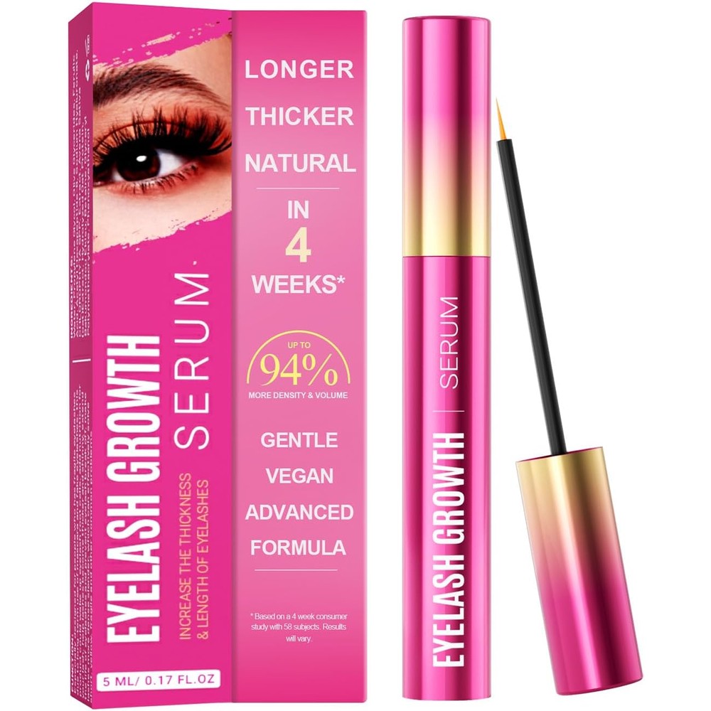 Sobetuar eyelash growth serum front view of pink and gold applicator tube for advanced lash lengthening