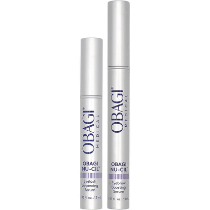 Obagi Medical Nu-Cil eyelash and eyebrow serum set front view showcasing the premium packaging and dual tubes.