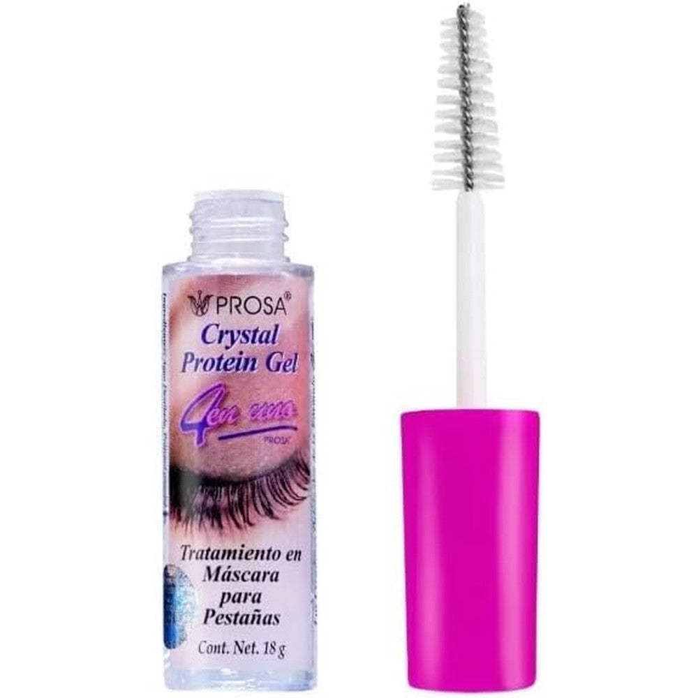 Prosa 4 En 1 Crystal Protein Gel Eyelash Treatment front view authentic clear mascara container with pink cap