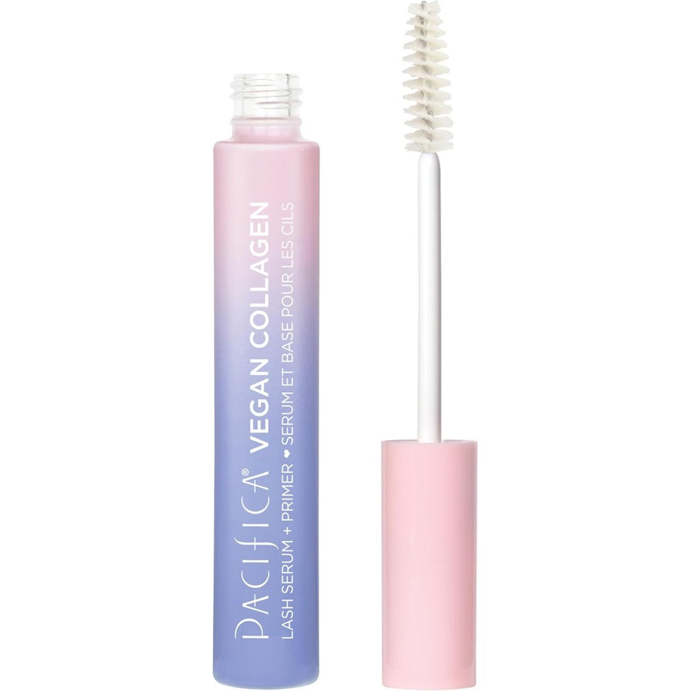 Pacifica Vegan Collagen Eye Lash Serum and Clear Mascara Primer front view of the glass tube packaging