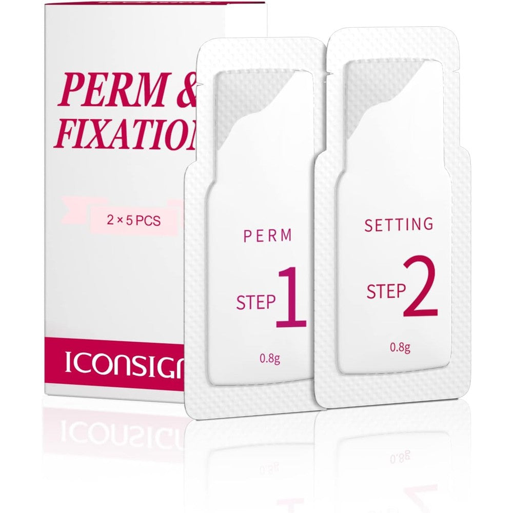 ICONSIGN Fast Perm Lash Lift Kit front packaging view showcasing individual perming and setting lotion sachets.