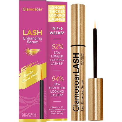 Glamosoar Lash Enhancing Eyelash Growth Serum front view showcasing the 4ml premium packaging.