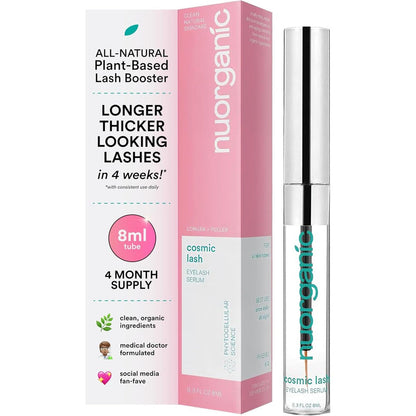 NuOrganic Cosmetics Cosmic Lash Eyelash Growth Serum front view of the packaging and tube.