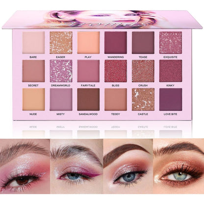 UCANBE aromas nude eyeshadow palette featuring 18 matte and shimmer pigment shades