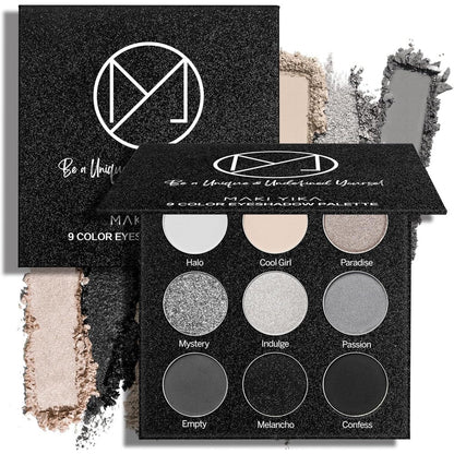 Maki Yika Smokey Eyeshadow Palette 9 color matte and shimmer front view