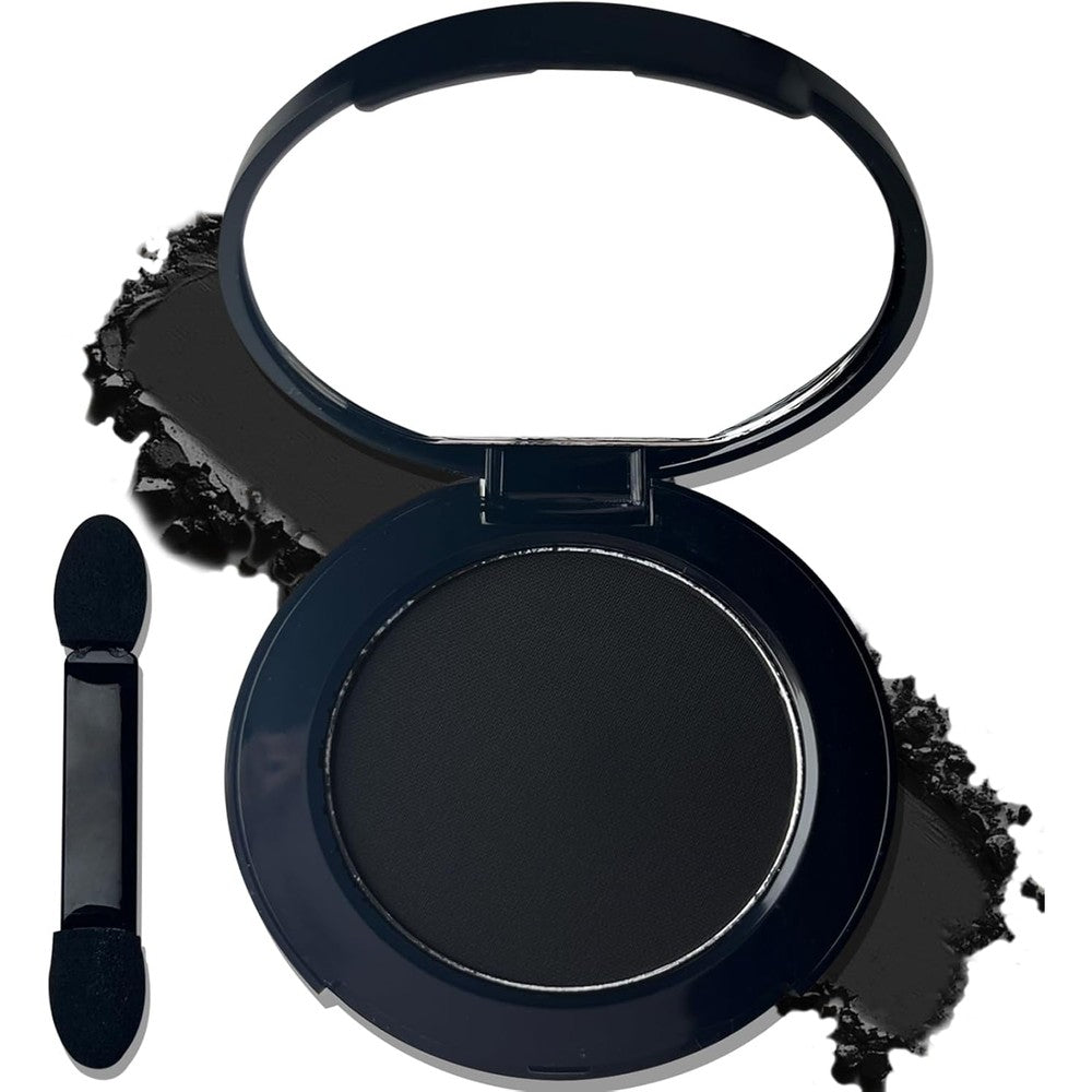 Meicoly black matte single eye shadow compact front view