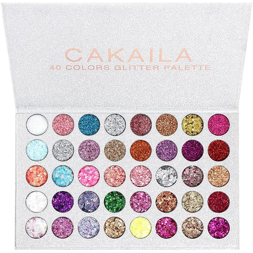 Evpct Cakaila 40 color glitter eyeshadow palette front view