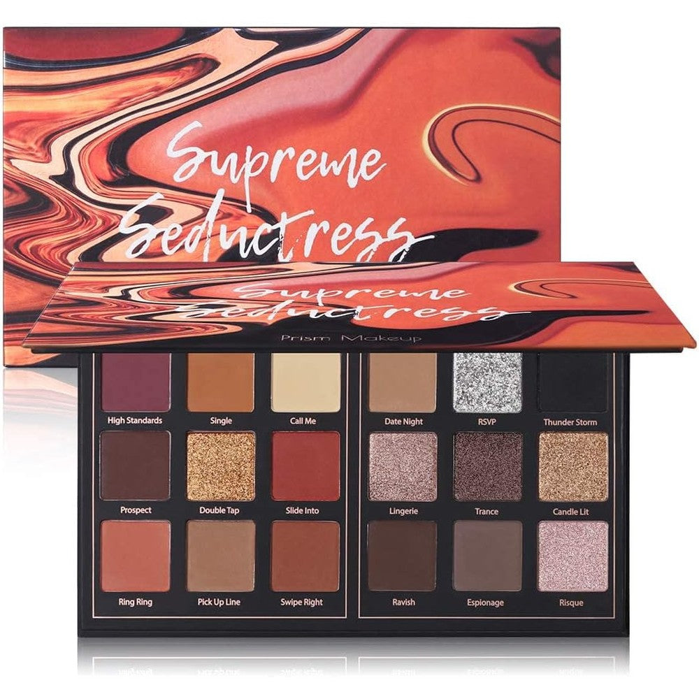 UCANBE Seductress Eyeshadow Palette front view showing 18 colors
