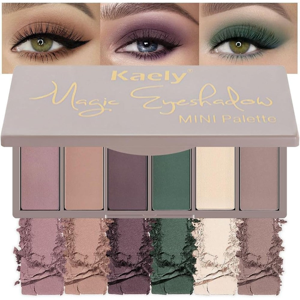 Evpct 6 Colors Mauve Eyeshadow Palette Matte Mauve Taupe Rosy Brown Eggplant Purple Forest Green Vanilla Nude Brown High Pigment Mini Travel Eyesha... - Image 1